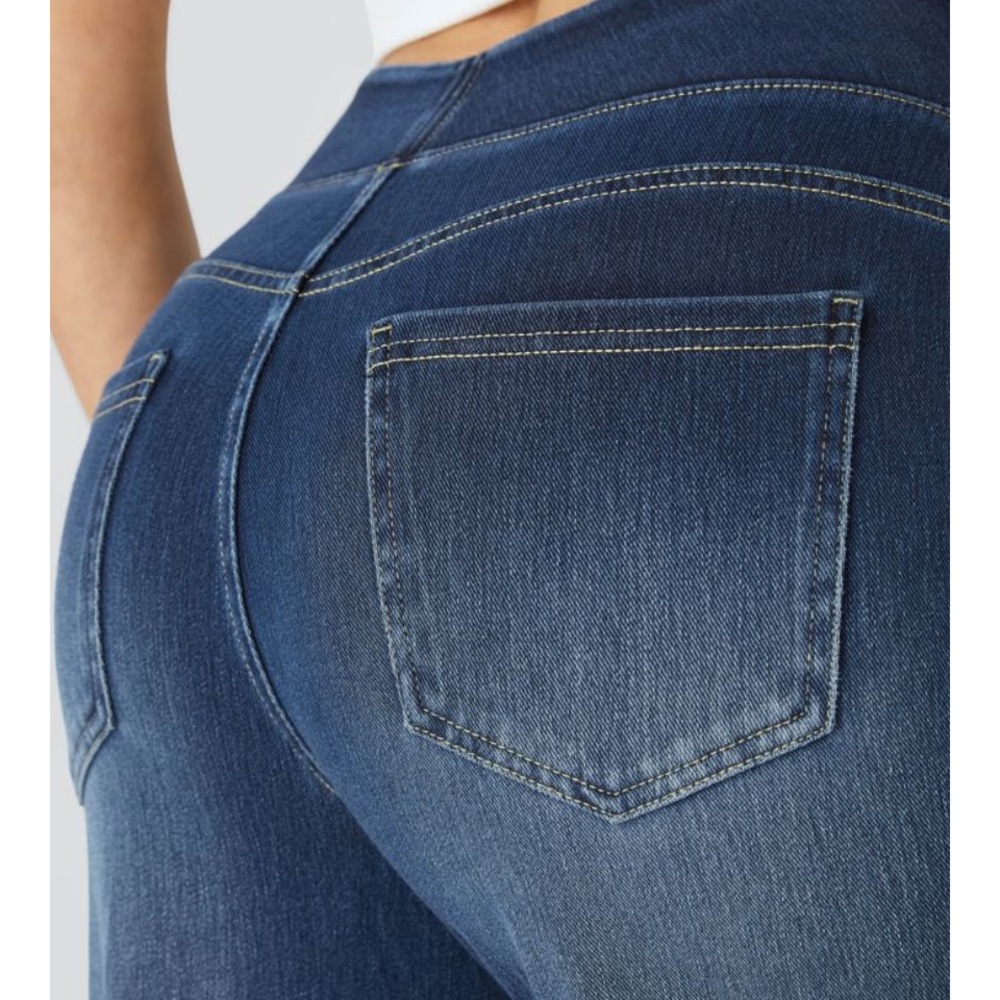 NWT Halara Flex Frost Blue Denim wide leg jeans Size Medium tall - Picture 5 of 14